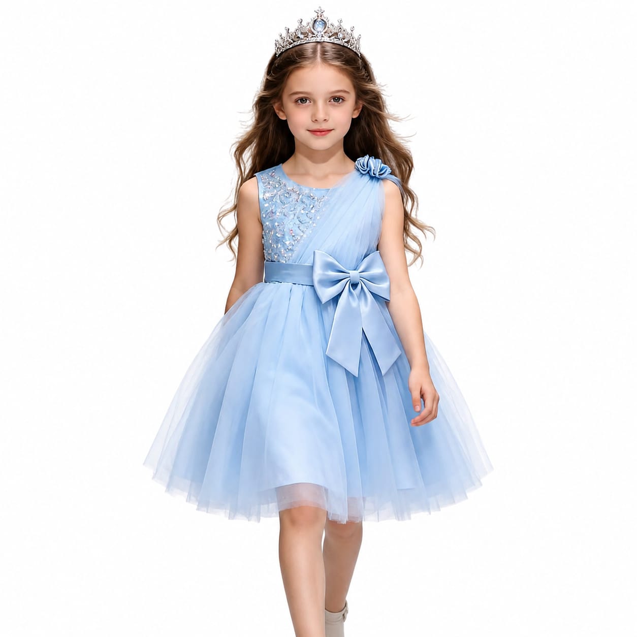 Sky Blue Tulle Party Dress
